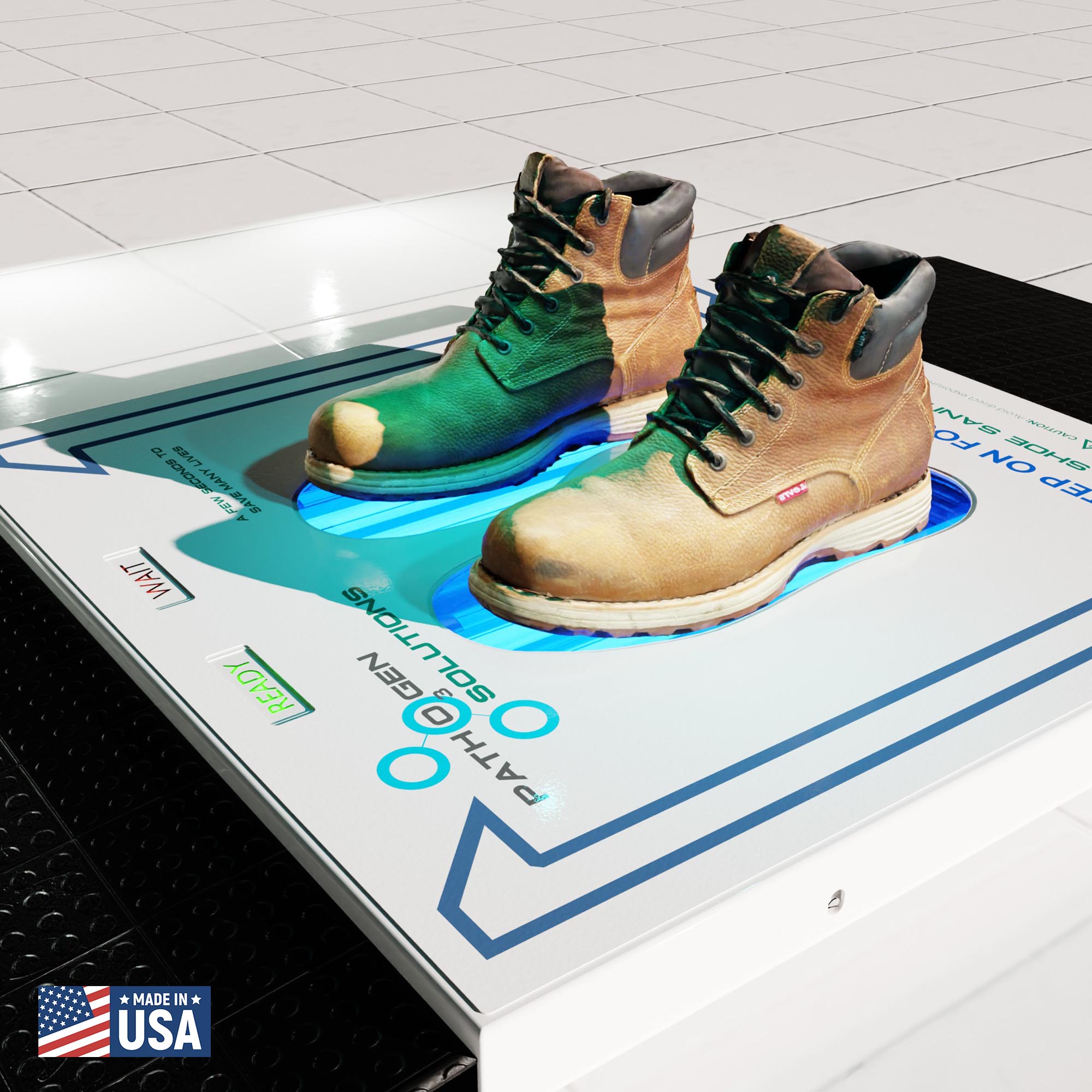 Show Sanitizing Machine For Cleaning Pathogens Off Shoes